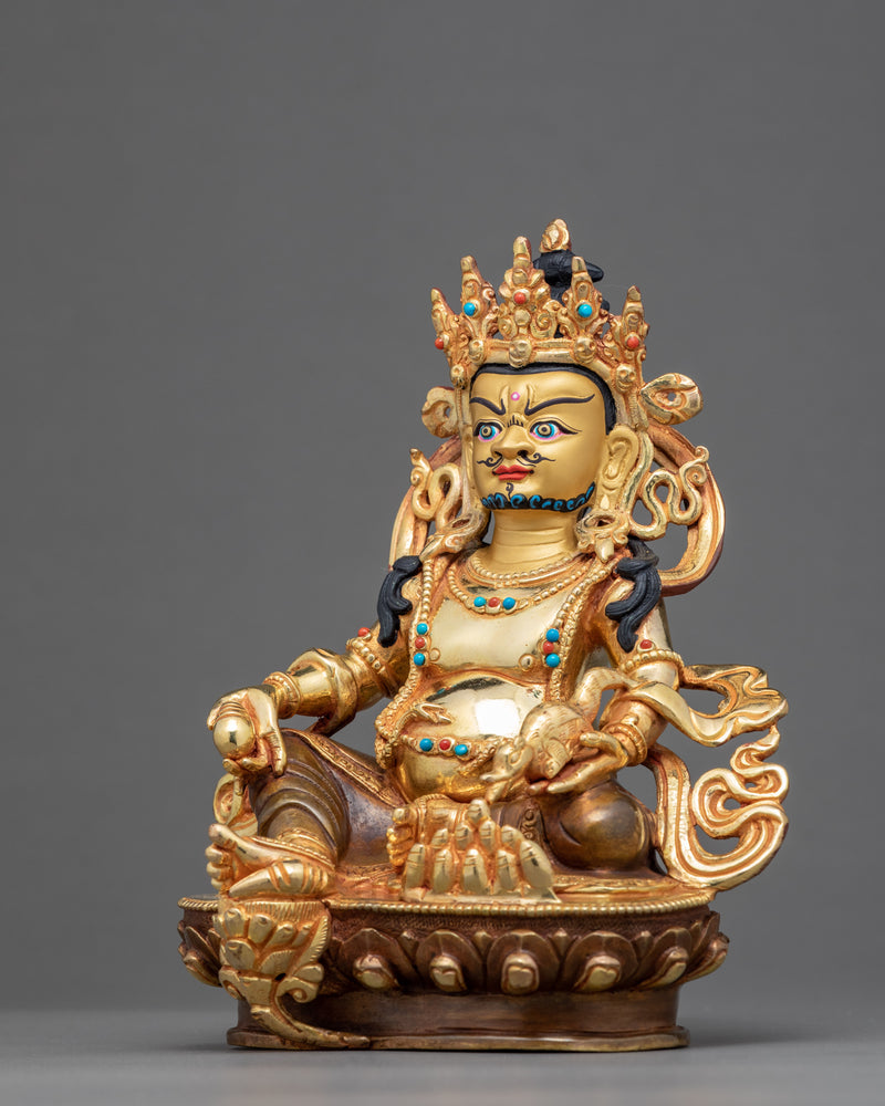 Small Dzambhala Statue | Traditional Hand Carved Sculpture