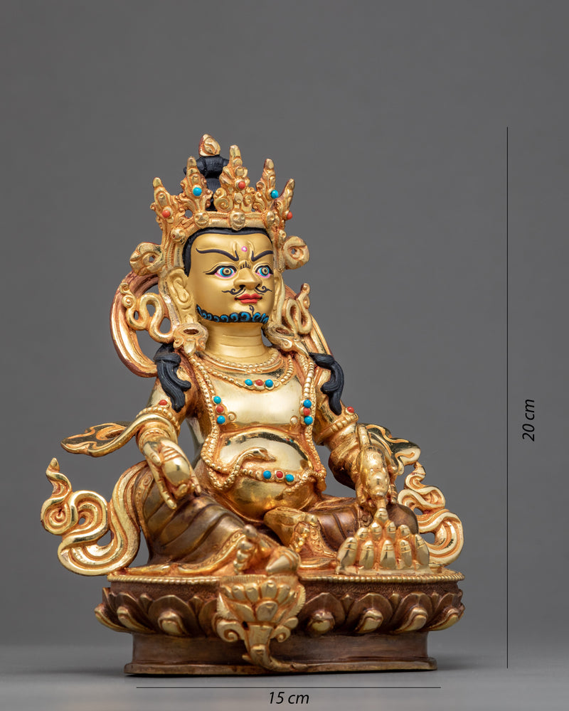 Small Dzambhala Statue | Traditional Hand Carved Sculpture