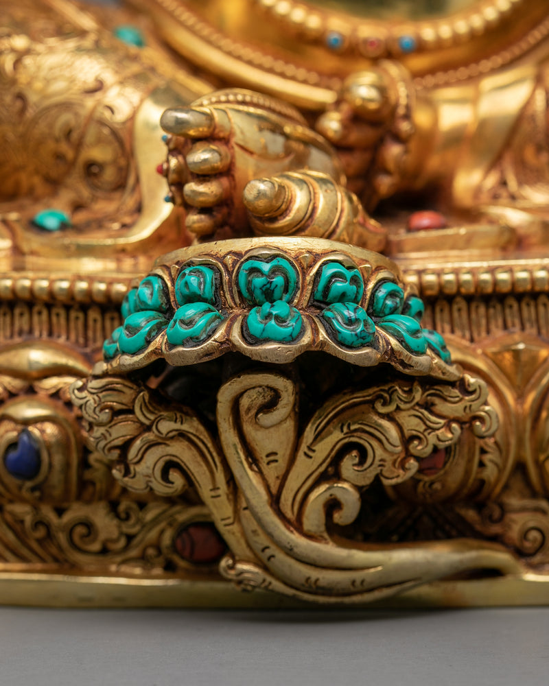 Dzambhala Copper Statue | Tibetan Hand-Carved Wealth Deity