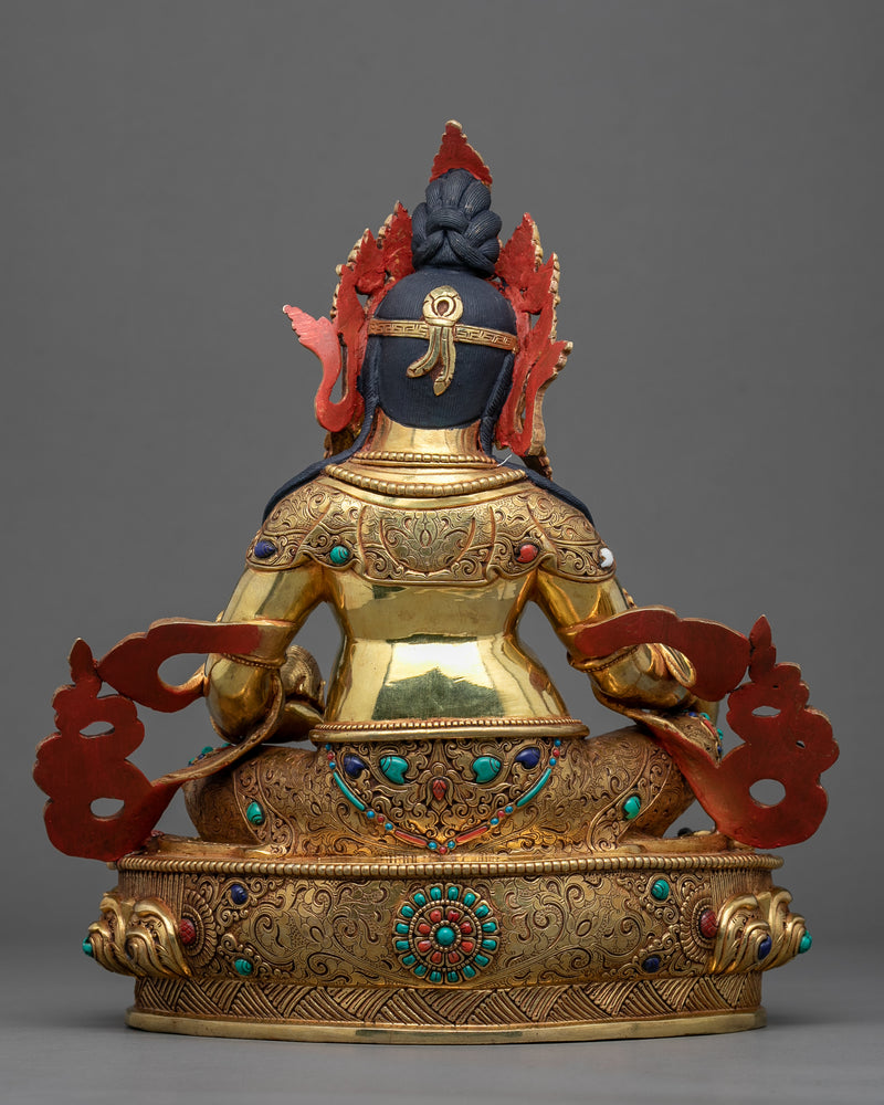 Dzambhala Copper Statue | Tibetan Hand-Carved Wealth Deity