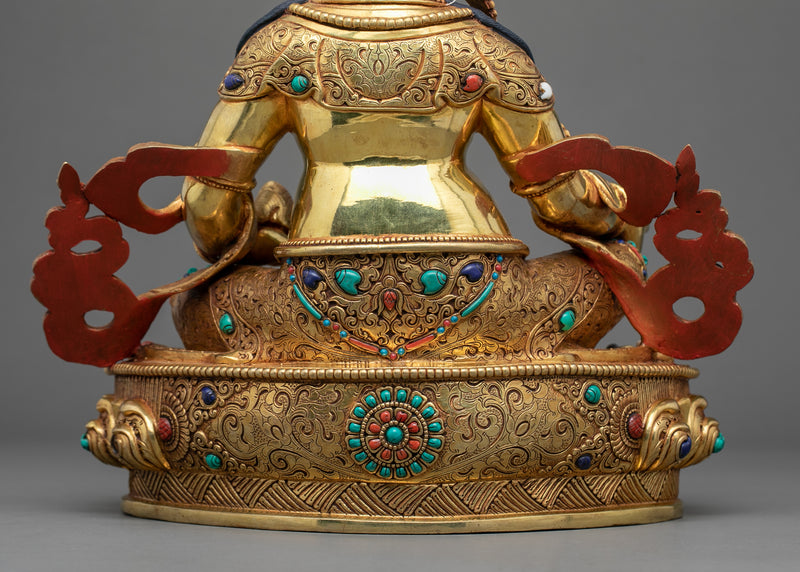 Dzambhala Copper Statue | Tibetan Hand-Carved Wealth Deity