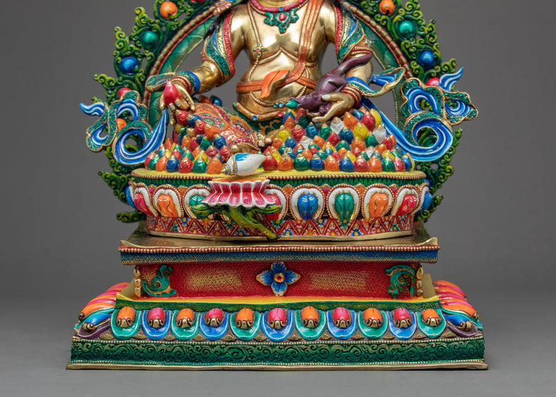 Rare Tibetan Dzambhala Statue | Traditionally Hand Carved Art