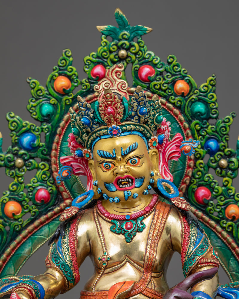 Rare Tibetan Dzambhala Statue | Traditionally Hand Carved Art