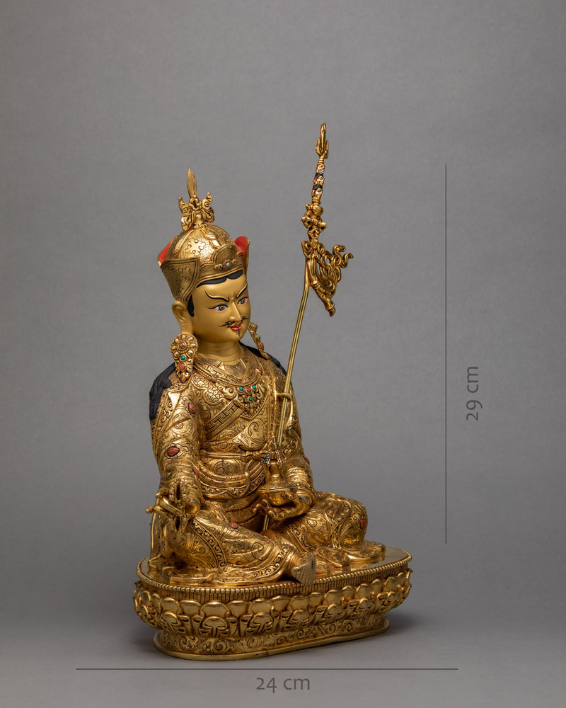 Padmasambhava Buddha Statue |  Guru Rinpoche Sculpture Glided With 24K Gold | Lotus Born Master