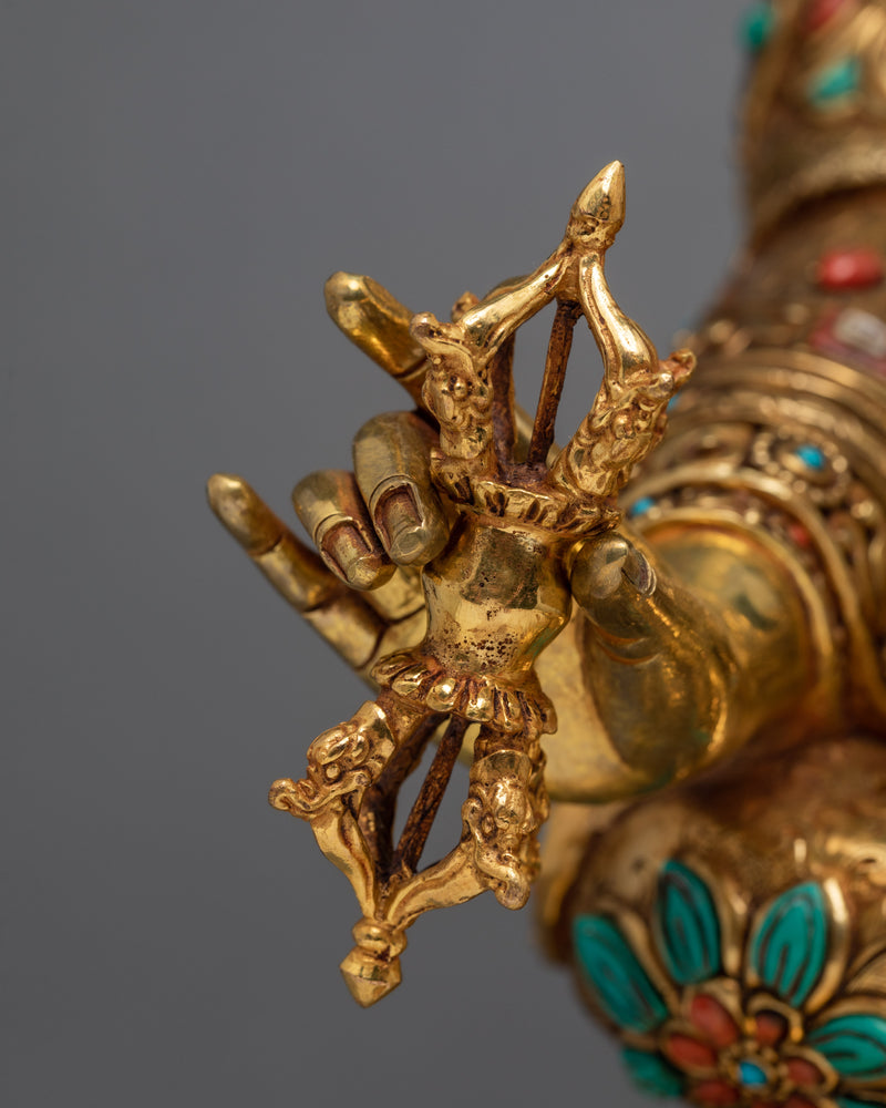 Tibetan Guru Rinpoche | Padmasambhava Gold Statue