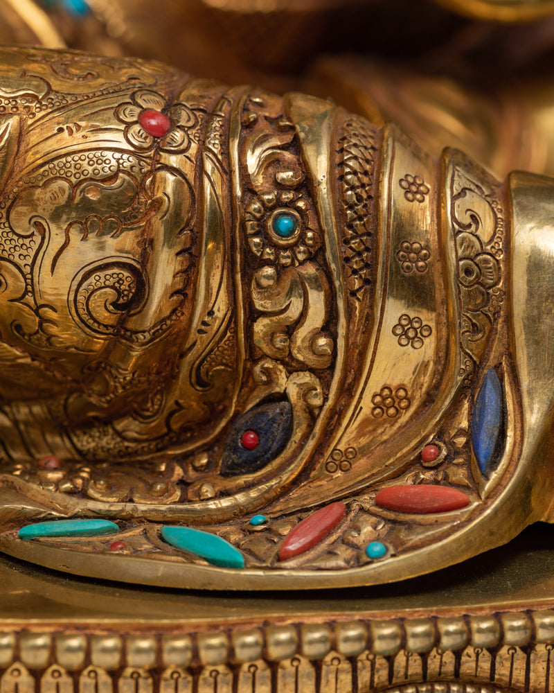 Tibetan Guru Rinpoche | Padmasambhava Gold Statue