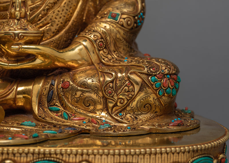 Tibetan Guru Rinpoche | Padmasambhava Gold Statue