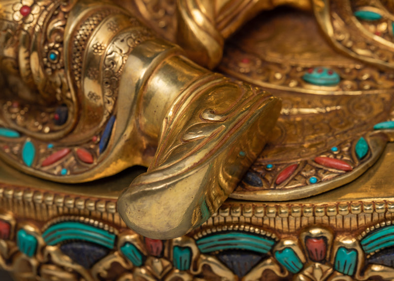 Tibetan Guru Rinpoche | Padmasambhava Gold Statue