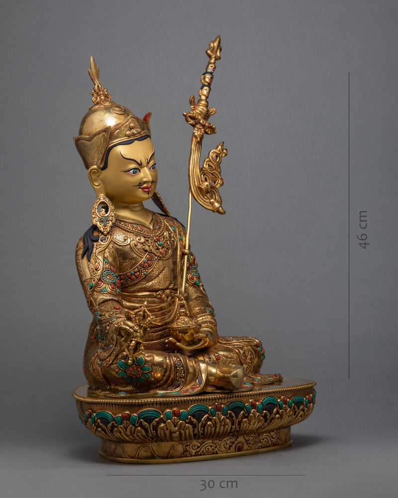 Tibetan Guru Rinpoche | Padmasambhava Gold Statue