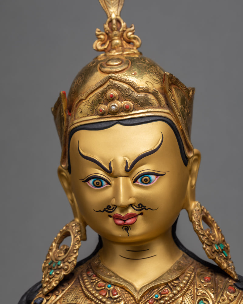 Tibetan Guru Rinpoche | Padmasambhava Gold Statue