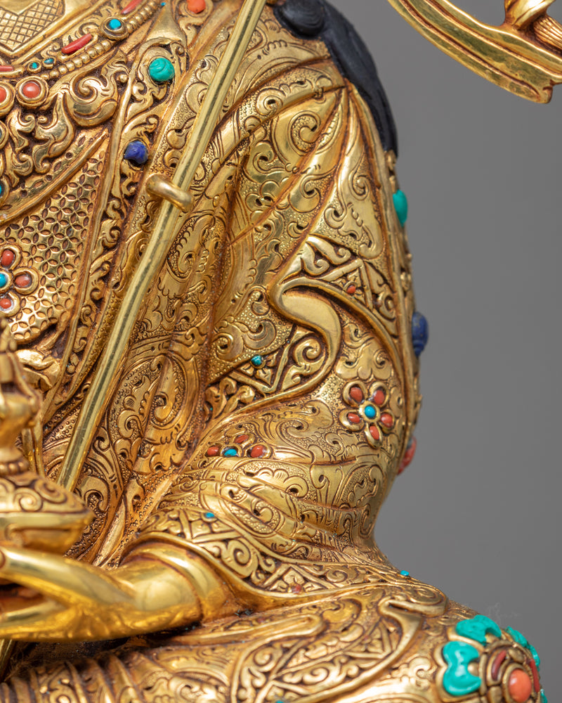 Guru Rinpoche Tibetan Statue | Buddhist Sculpture of Lotus Born Master