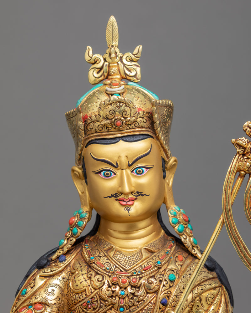 Guru Rinpoche Tibetan Statue | Buddhist Sculpture of Lotus Born Master