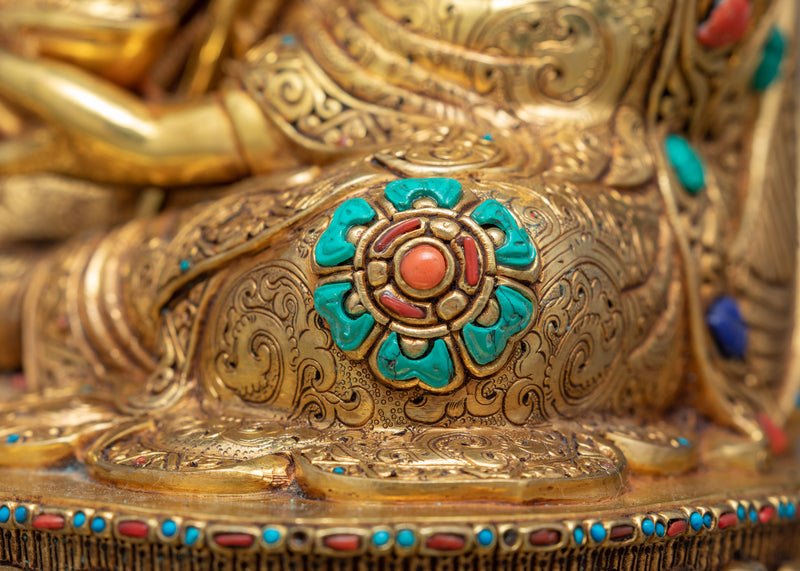 Guru Rinpoche Tibetan Statue | Buddhist Sculpture of Lotus Born Master