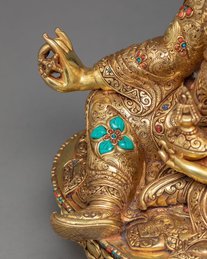 Guru Rinpoche Tibetan Statue | Buddhist Sculpture of Lotus Born Master