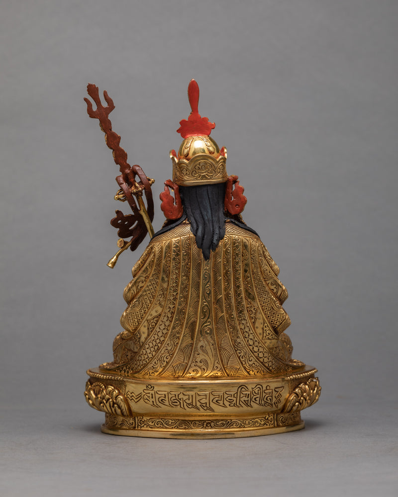 Guru Rinpoche Statue | Himalayan Statue Glided With Pure 24K Gold | Handmade