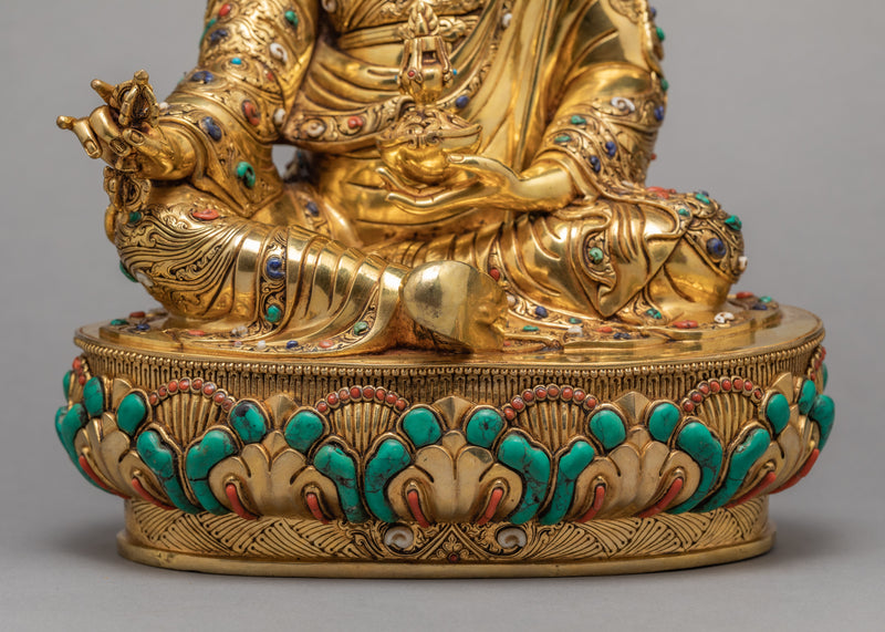 Guru Rinpoche | Padmasambhava Statue | Buddhist Statue Plated With Pure 24k Gold