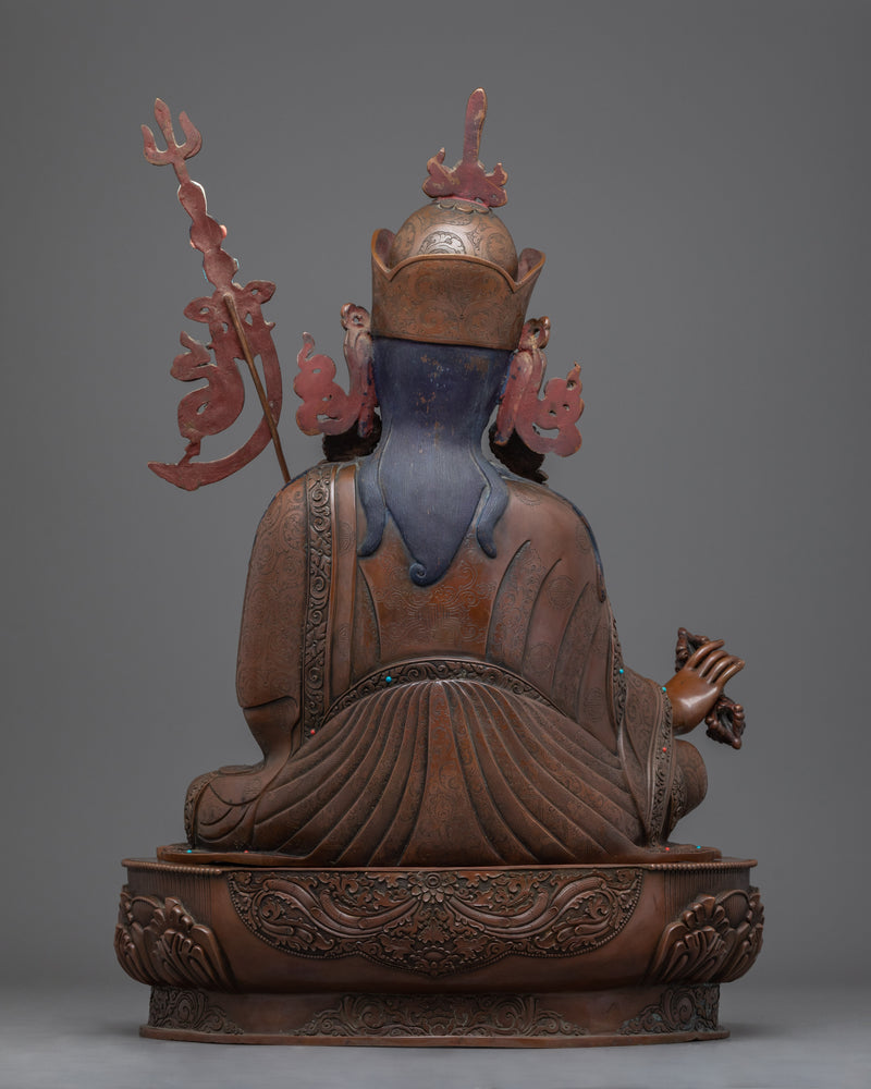 Oxidized Statue Of The Lotus Born Guru Rinpoche | Traditional Himalayan Art For Meditation