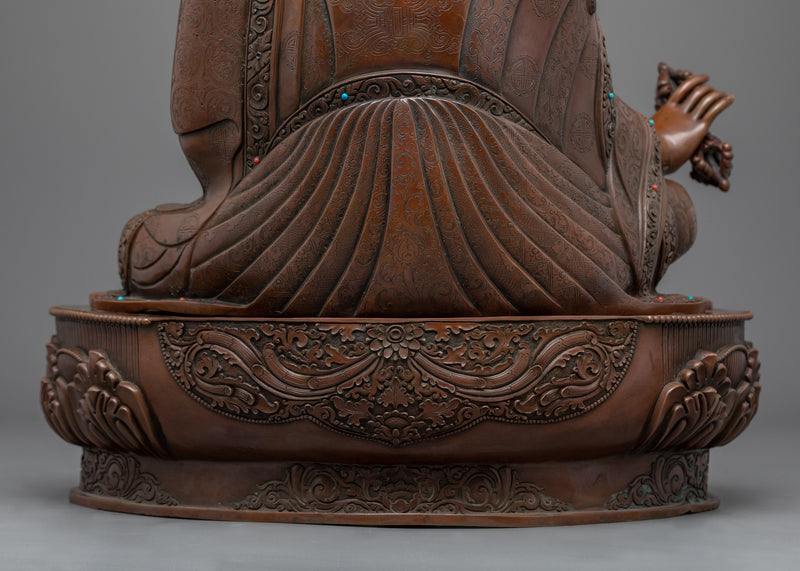 Oxidized Statue Of The Lotus Born Guru Rinpoche | Traditional Himalayan Art For Meditation