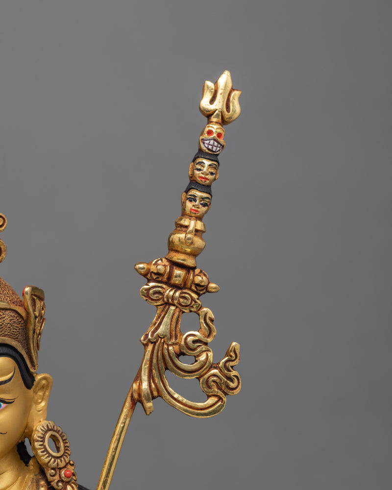 Guru Rinpoche , 24K Gold Plated Statue , Guru padmasambhava