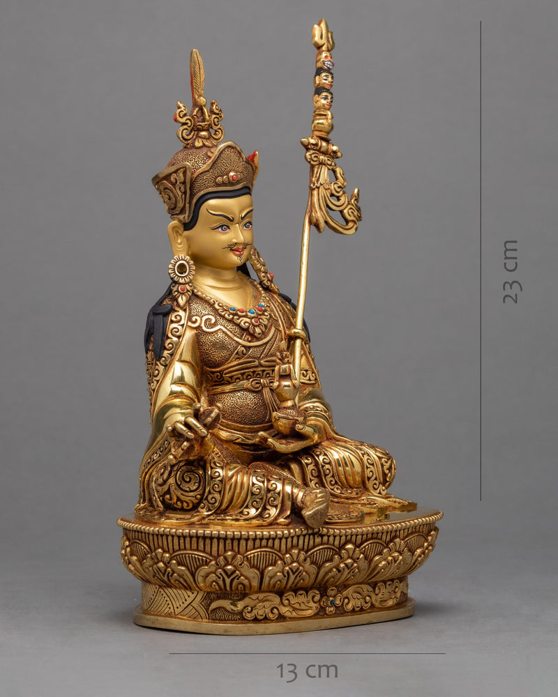 Guru Rinpoche , 24K Gold Plated Statue , Guru padmasambhava