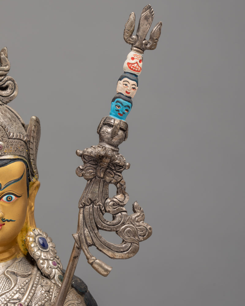 Guru Padmasambhava in Silver Body | Silver Statue | Guru Rinpoche