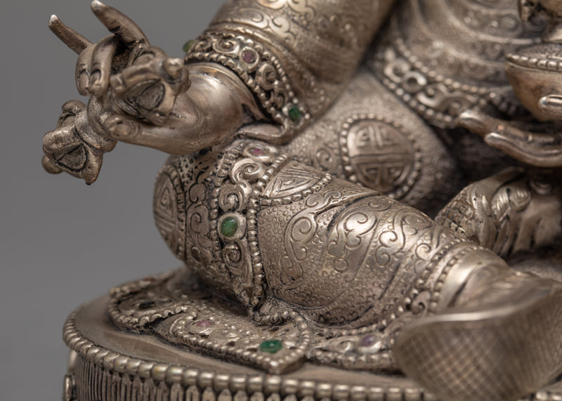 Guru Padmasambhava in Silver Body | Silver Statue | Guru Rinpoche