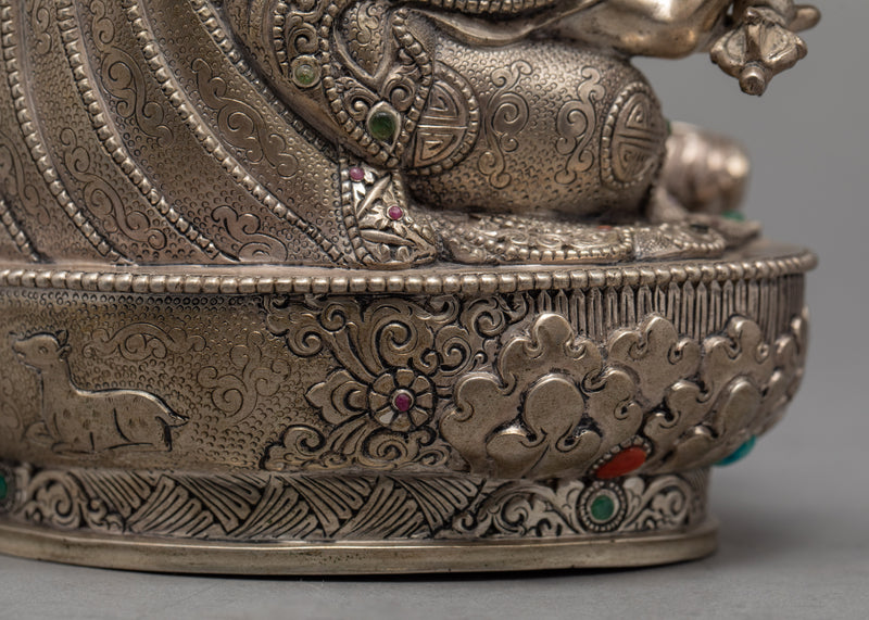 Guru Padmasambhava in Silver Body | Silver Statue | Guru Rinpoche