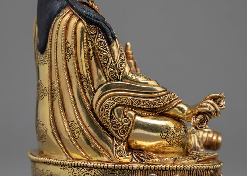 Guru Rinpoche Statue | Pure Gold Plated Padmasambhava Sculpture