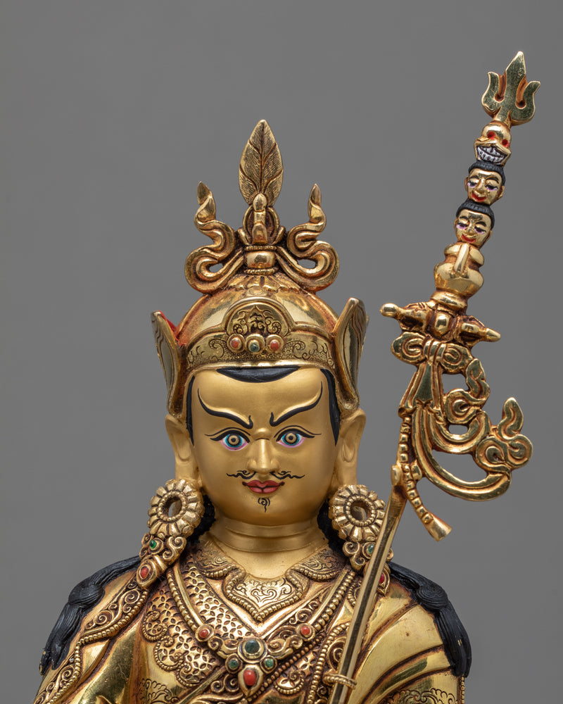 Guru Rinpoche Statue | Pure Gold Plated Padmasambhava Sculpture