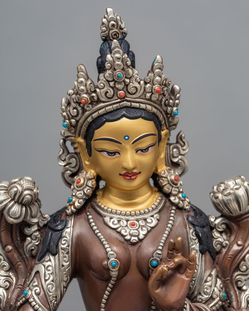 Green Tara Bronze Statue | Himalayan Buddhist Art