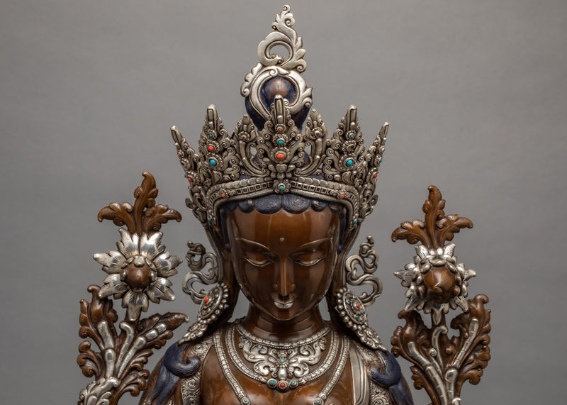 Green Tara Statue | Tibetan Sculpture | Hand Carved Tara