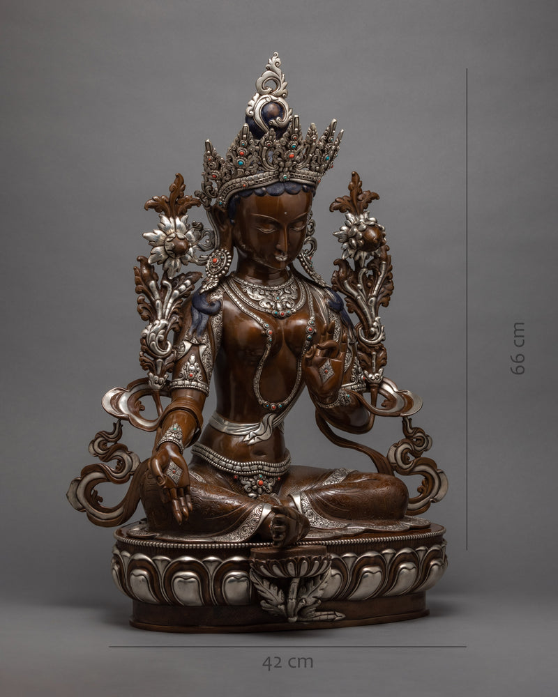 Green Tara Statue | Tibetan Sculpture | Hand Carved Tara