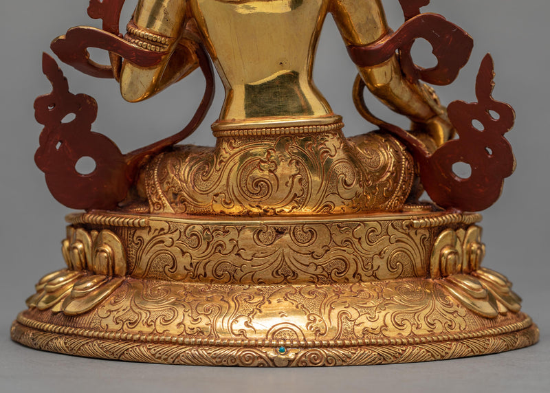 The Green Tara Statue | Small Hand Carved Buddhist Deity