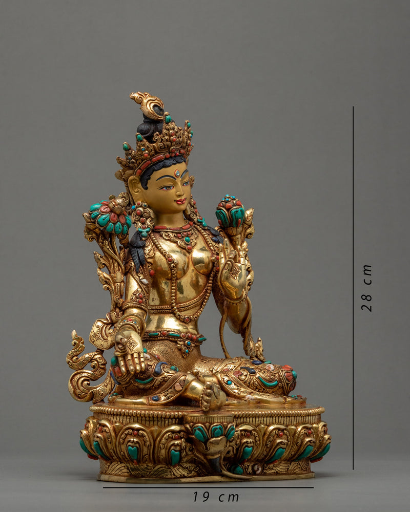 Green Tara Sculpture | Buddhist Mother Deity