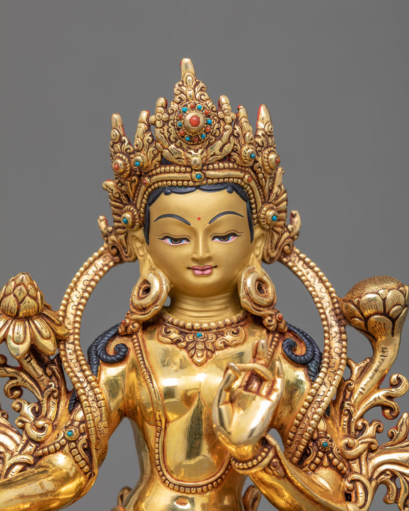 Green Tara Buddha Statue | Traditional Himalayan Art of Nepal