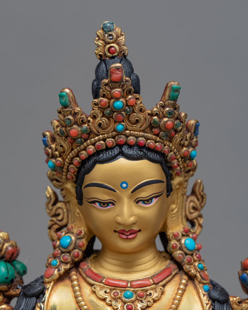 Green Tara Statue | Buddhist Mother Deity Sculpture