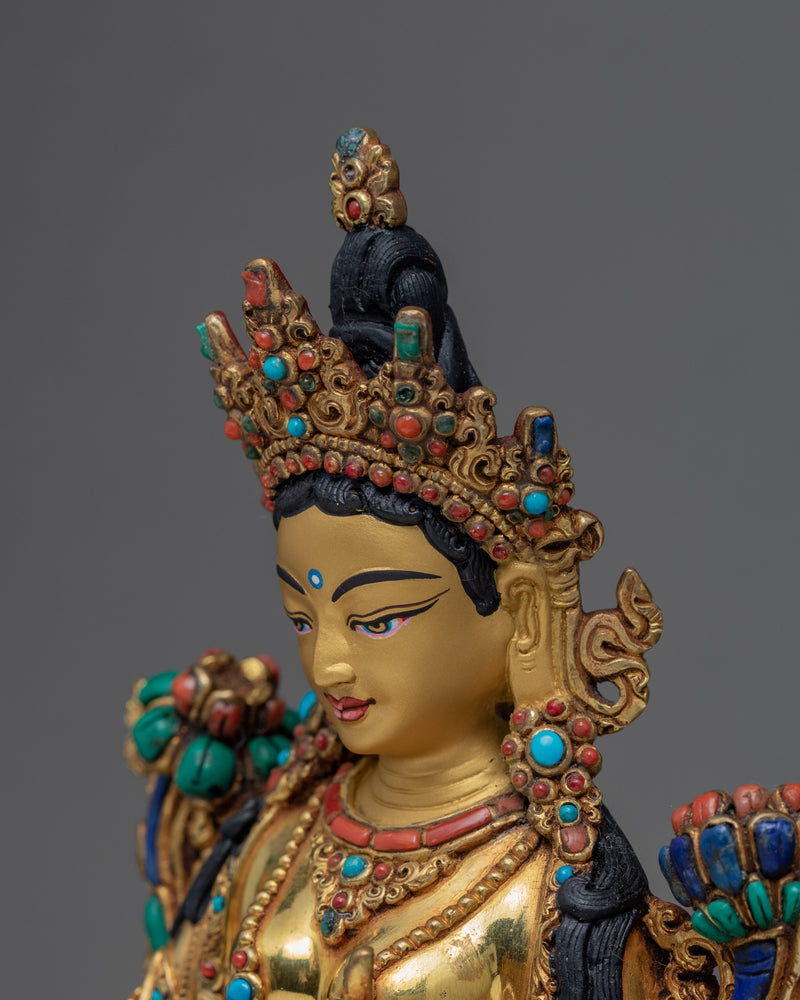 Green Tara Statue | Buddhist Mother Deity Sculpture