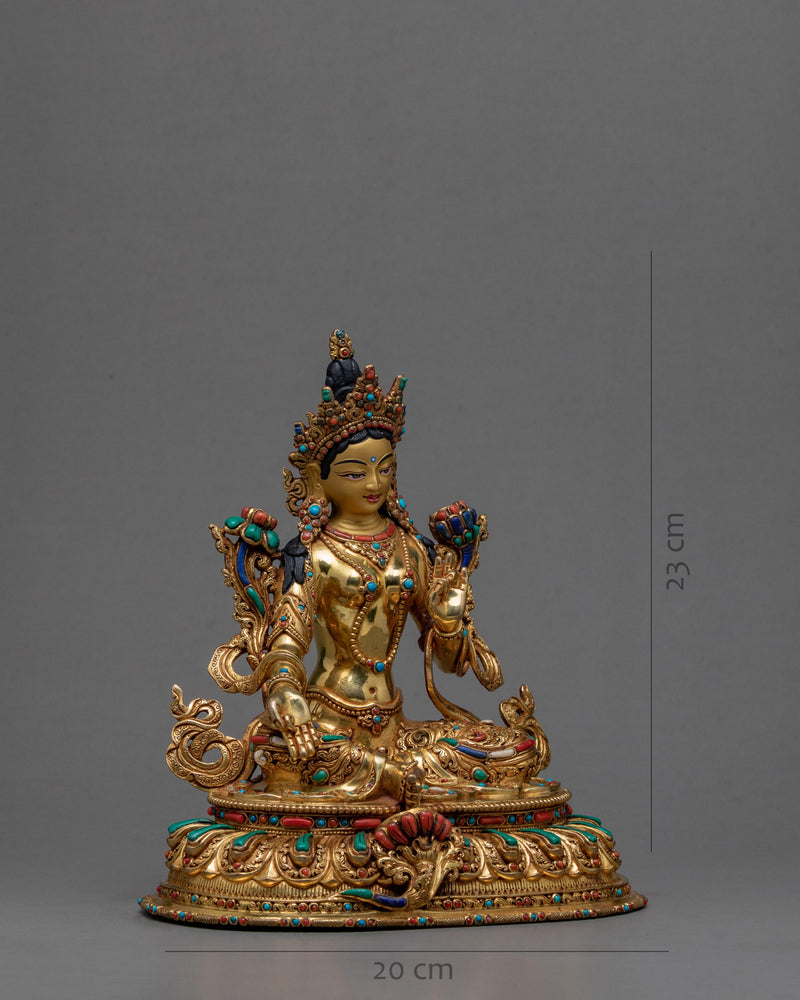 Green Tara Statue | Buddhist Mother Deity Sculpture