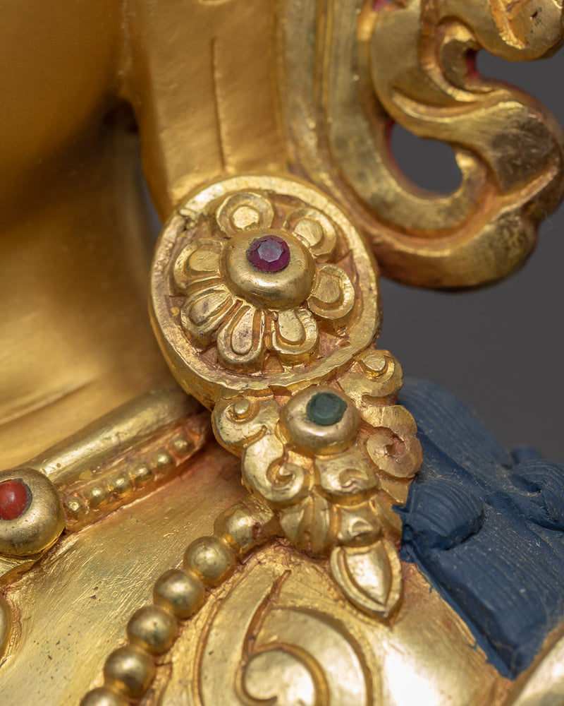 Green Tara Gold Plated Sculpture | Handmade Buddhist Artwork