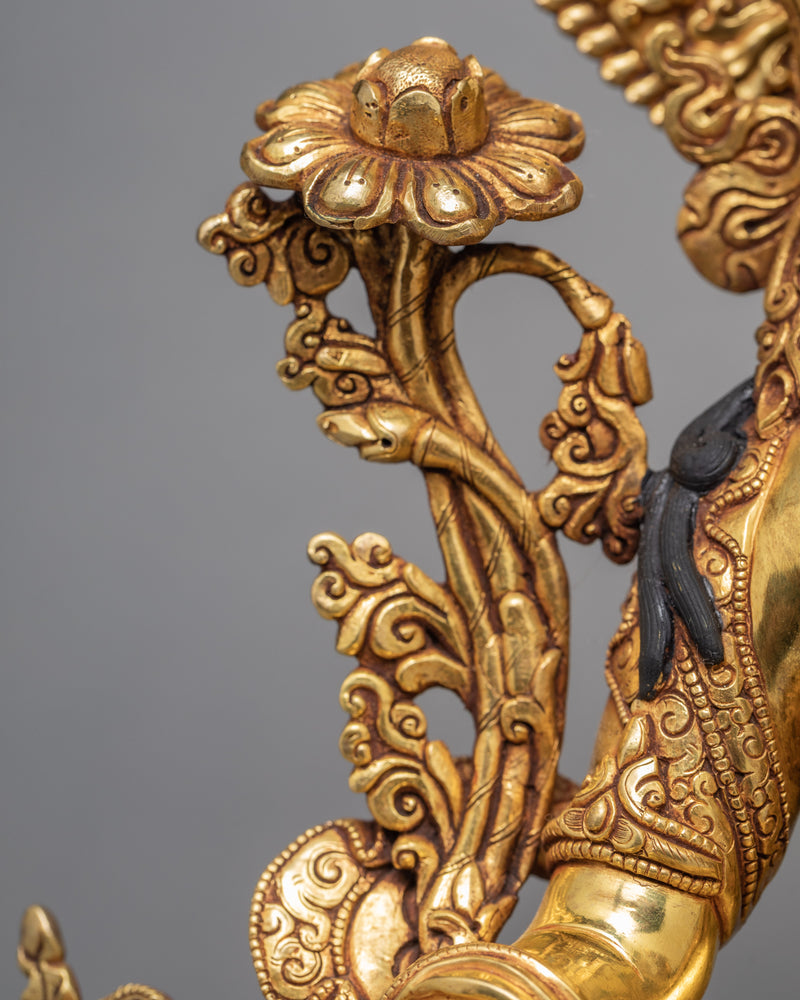 Green Tara | Himalayan Buddhist Art | Gold Gilded Statue