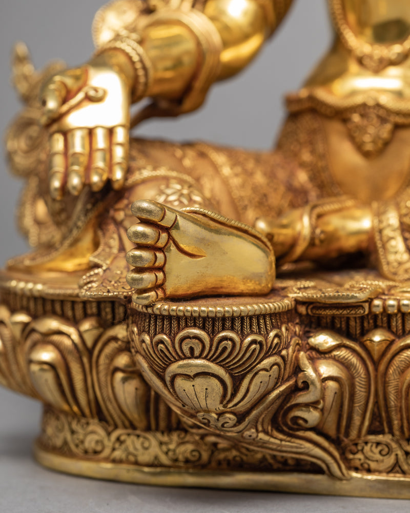 Green Tara | Himalayan Buddhist Art | Gold Gilded Statue