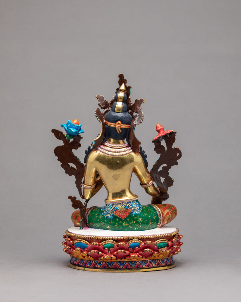 Green Tara Statue | Tibetan Buddhist Art | Compassion Deity