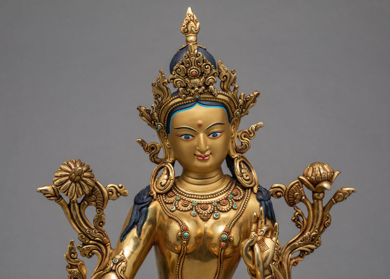 Green Tara Statue | Handmade Tara Statue