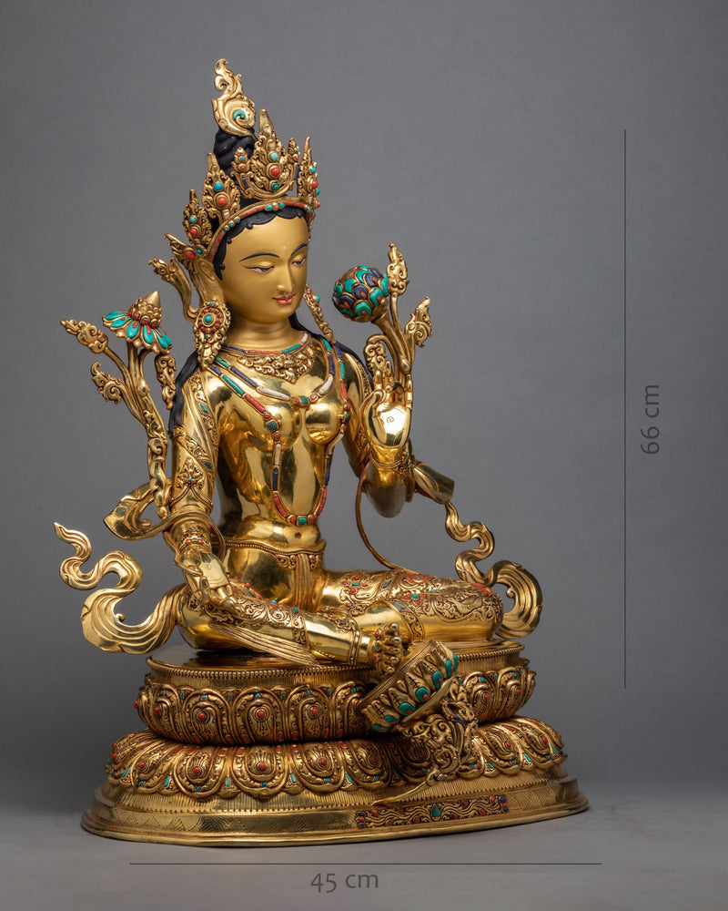 Magnificent Tara Statue | Tibetan Buddhist Art | Green Tara Statue