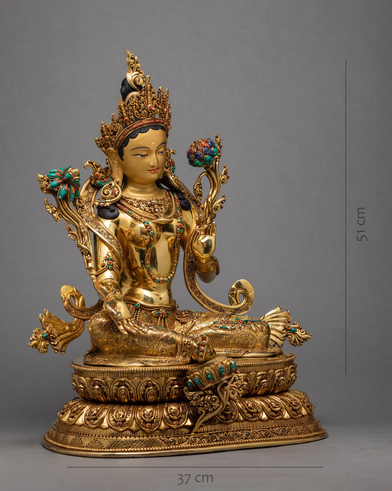 Green Tara Statue | Dakini Buddhist Sculpture | Tara Statue