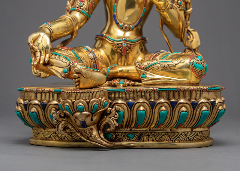 Green Tara Statue | Buddhist Deity | Handmade Sculpture