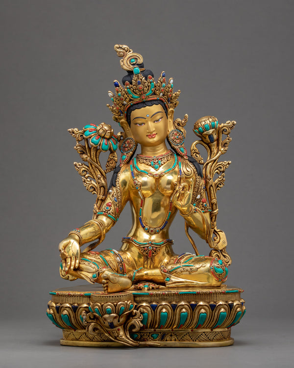  Deity Green Tara Statue