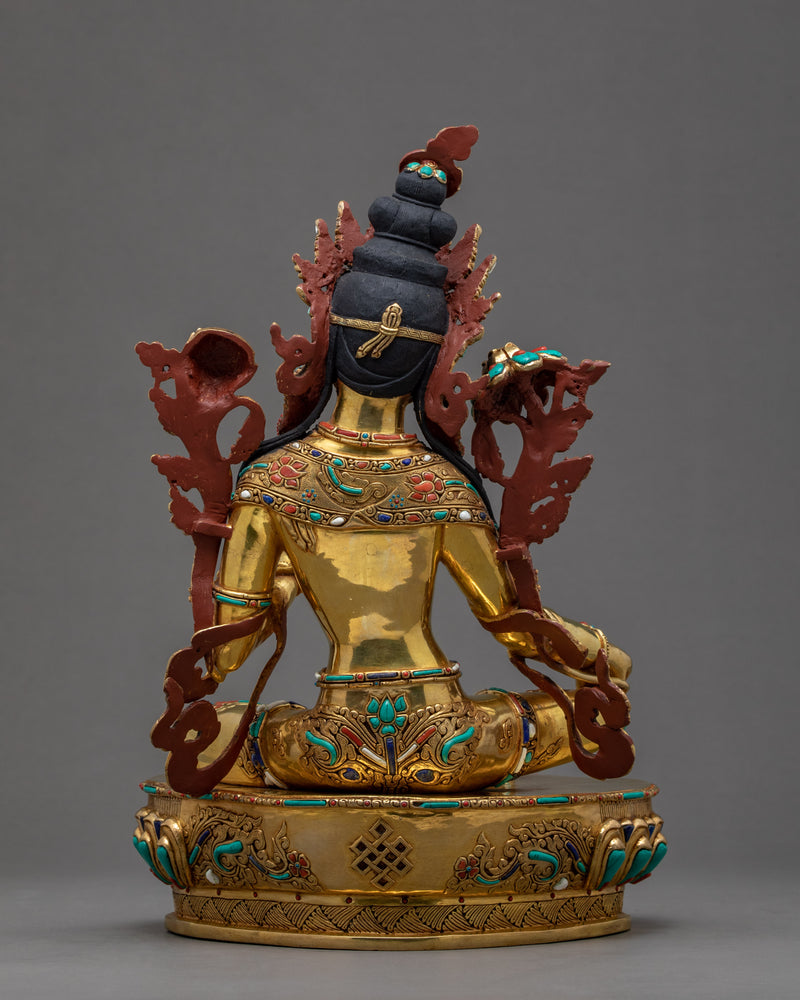 Green Tara Statue | Buddhist Deity | Handmade Sculpture