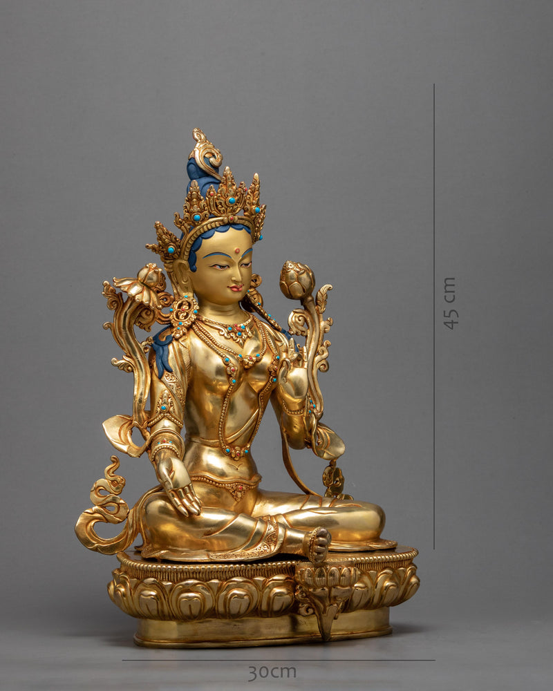 Green Tara Goddess | Compassion Deity Statue | Handcrafted Art