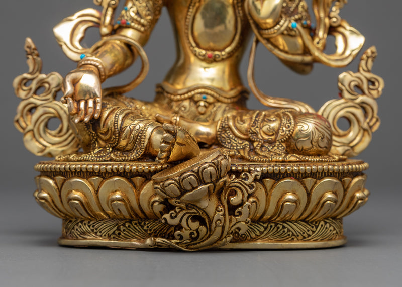 Green Tara Mother Sculpture | Traditional Hand Carved Statue